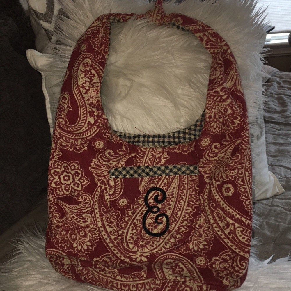 Hand Sewn Purse. Hand Stitched Embroidered E